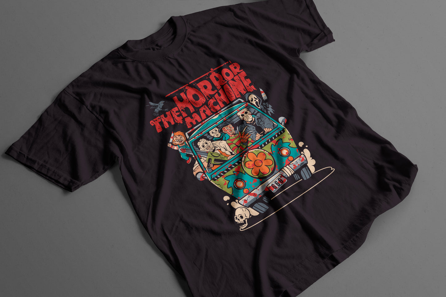 Playera Van de Terror Parodia Scooby Estilo Vintage Halloween