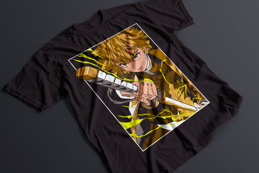 Playera Zenitsu Demon Slayer Kimetsu no Yaiba Rayo Eléctrico