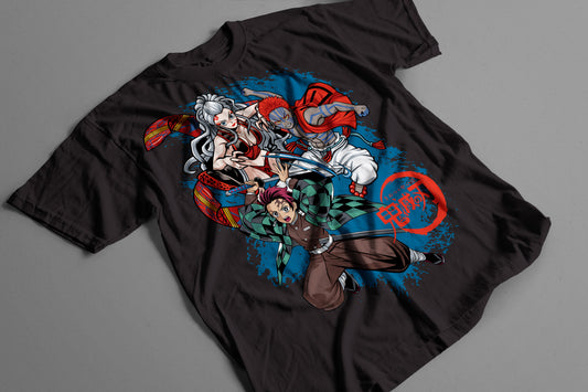 Playera Demon Slayer Kimetsu no Yaiba Tanjiro vs Daki y Akaza