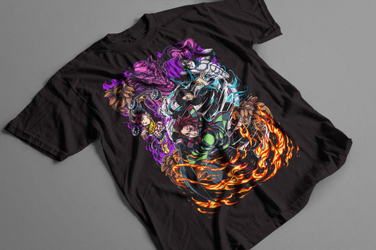 Playera Batalla contra Demonios Kimetsu no Yaiba Estilo Oscuro Demon Slayer