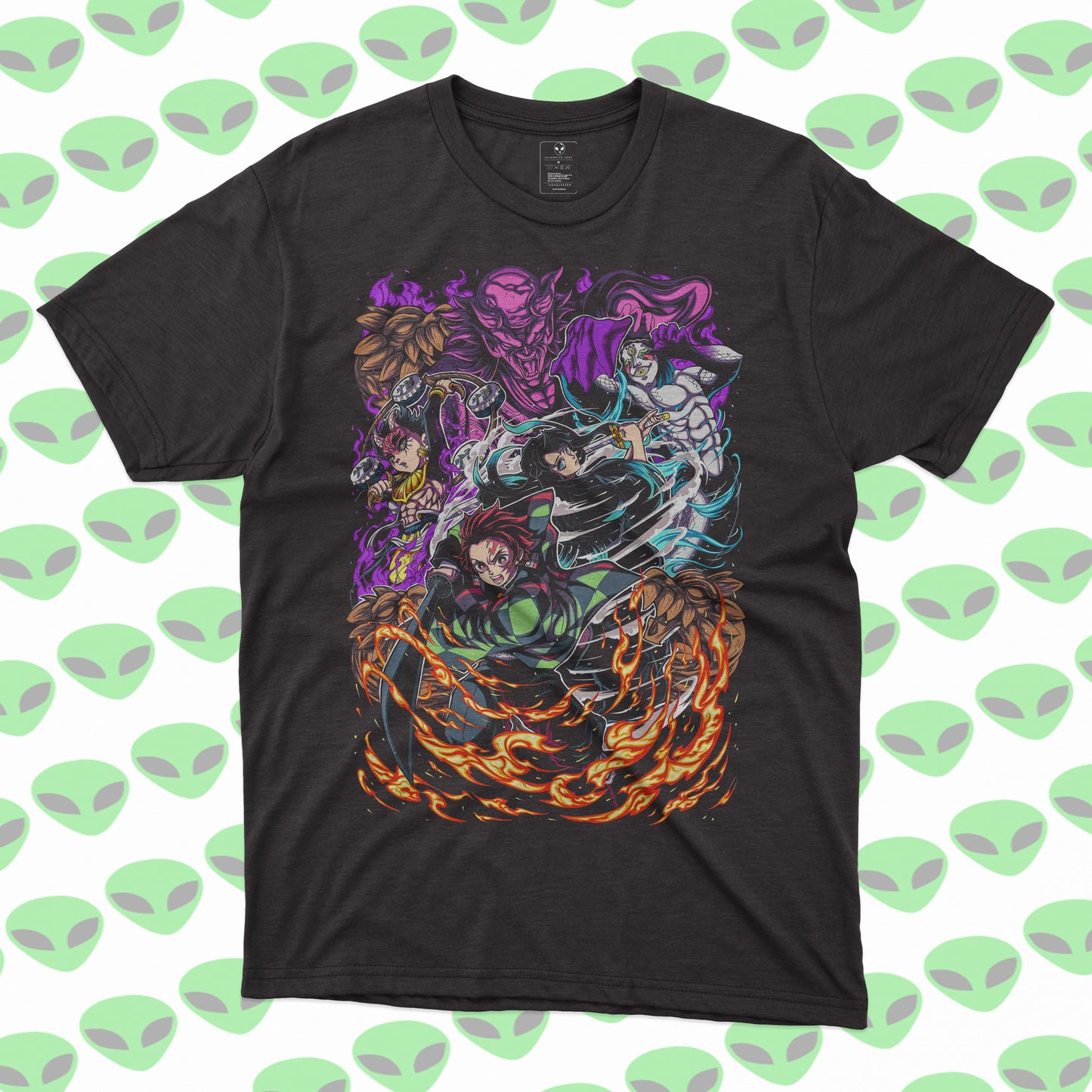 Playera Batalla contra Demonios Kimetsu no Yaiba Estilo Oscuro Demon Slayer