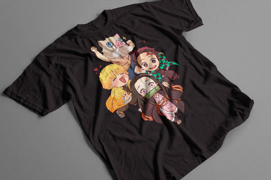 Playera Chibi Squad Kimetsu no Yaiba Estilo Kawaii Demon Slayer