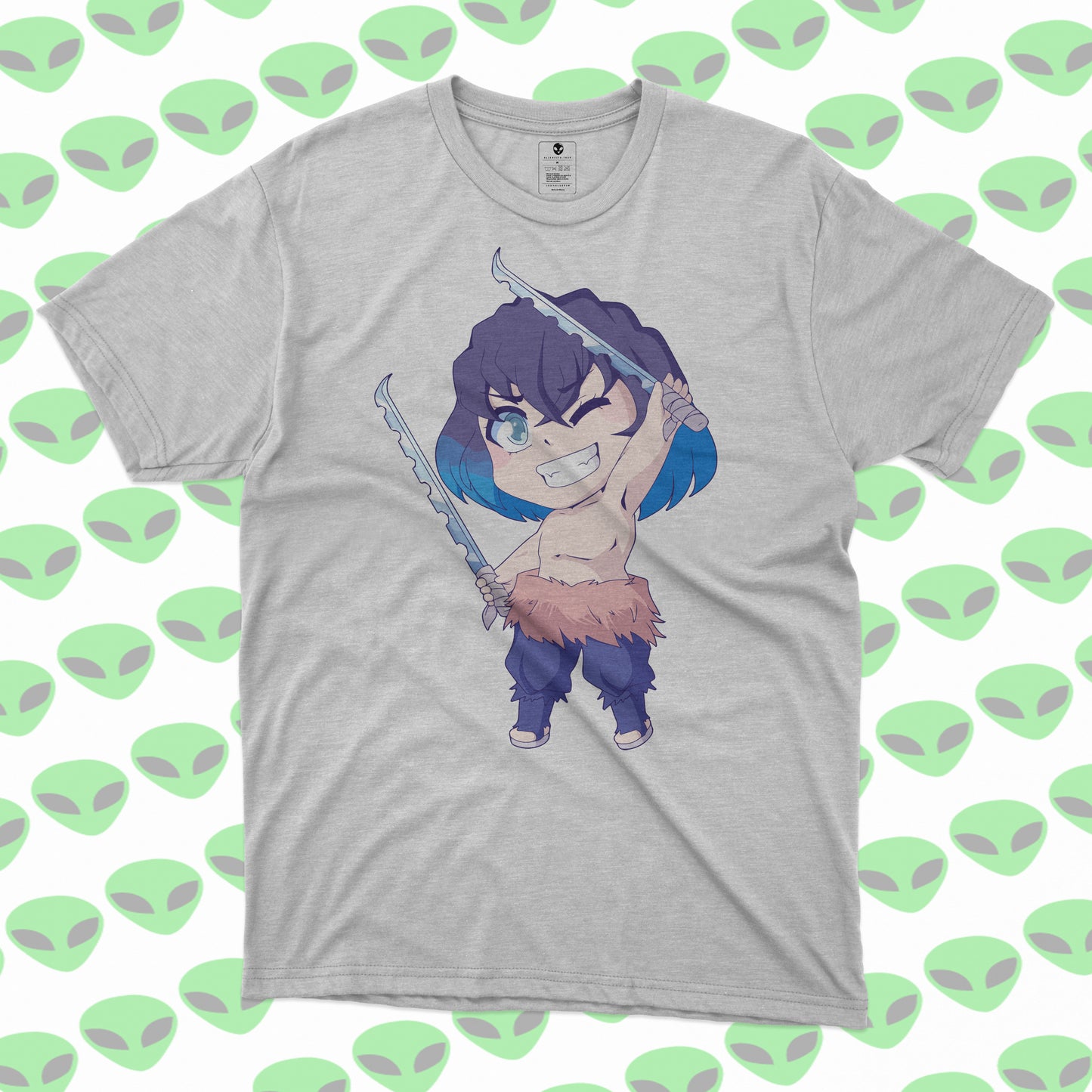 Playera Inosuke Chibi Kimetsu no Yaiba Estilo Kawaii Demon Slayer