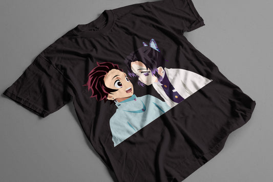 Playera Tanjiro y Shinobu Kimetsu no Yaiba Estilo Tierno Demon Slayer