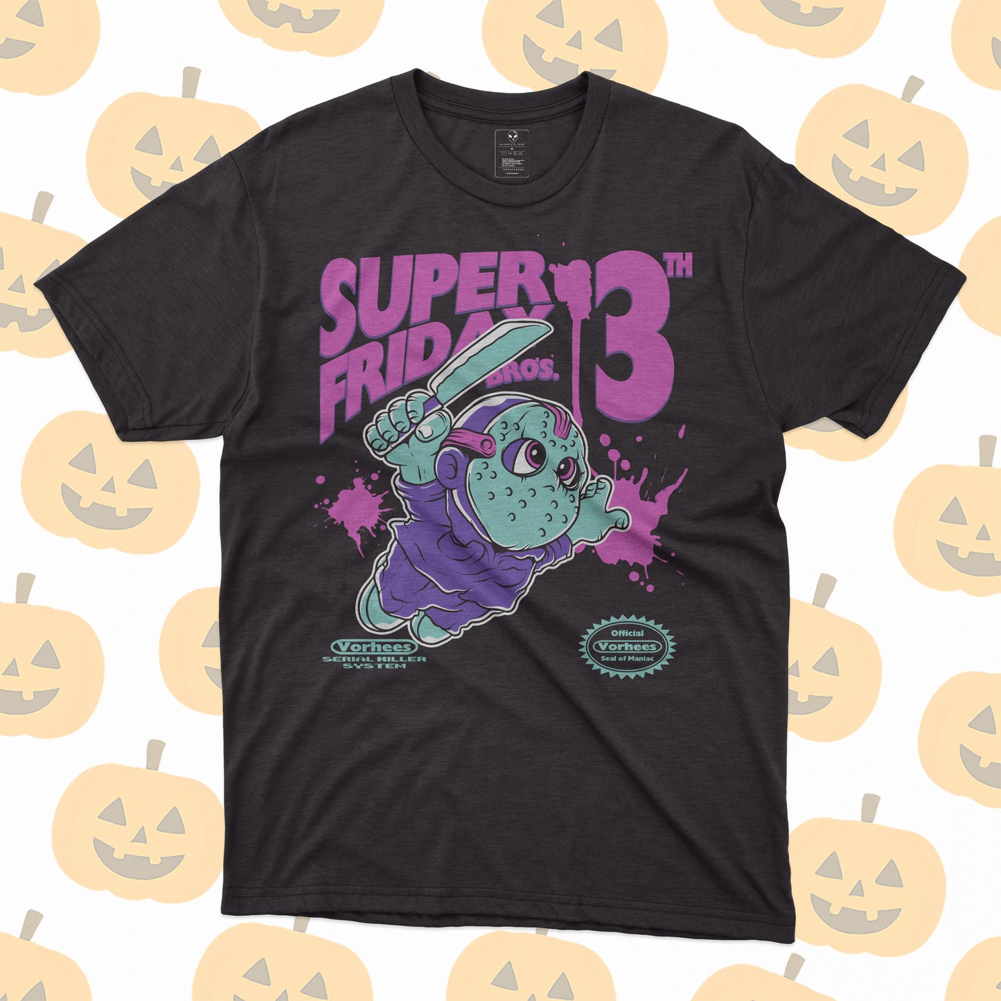 Playera Jason Viernes 13 Estilo 8-bit Super Bros Parodia