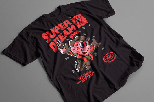 Playera Freddy Krueger Super Dream Bros Parodia Gamer Retro