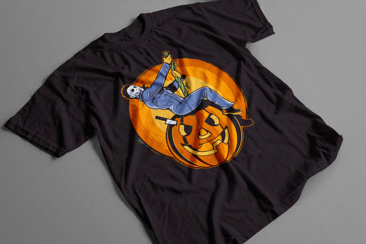 Playera Michael Myers sobre Calabaza Halloween Retro