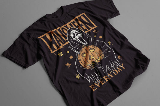 Playera Ghostface Scream Calabaza Otoñal Estilo Vintage