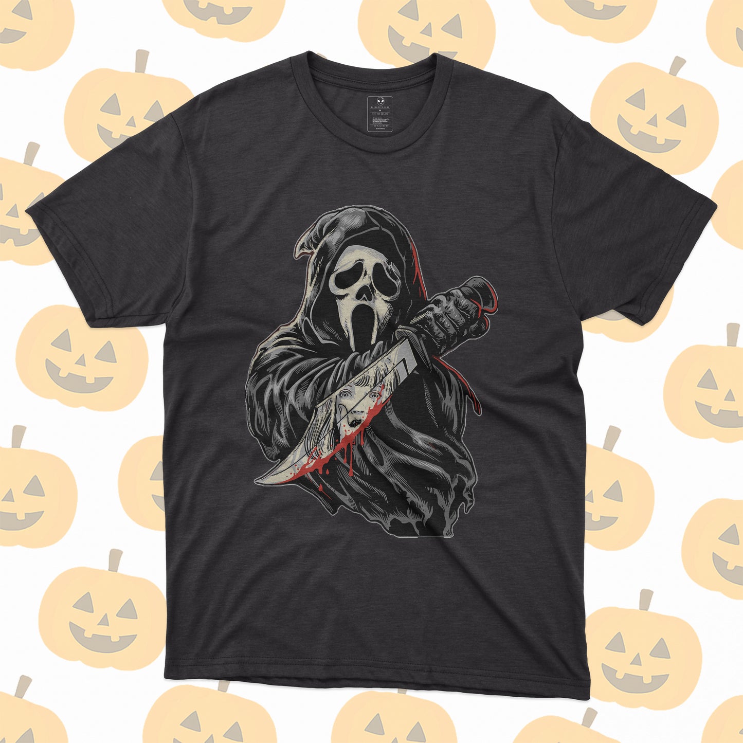 Playera Ghostface Scream con Cuchillo Ensangrentado Halloween Retro