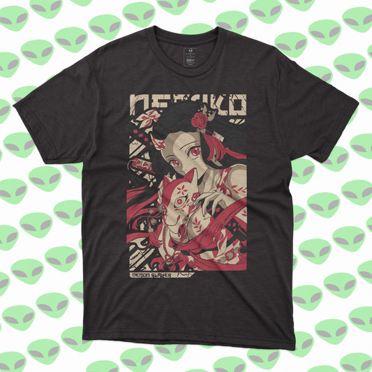 Playera Nezuko Demon Slayer Kimetsu no Yaiba con máscara kitsune
