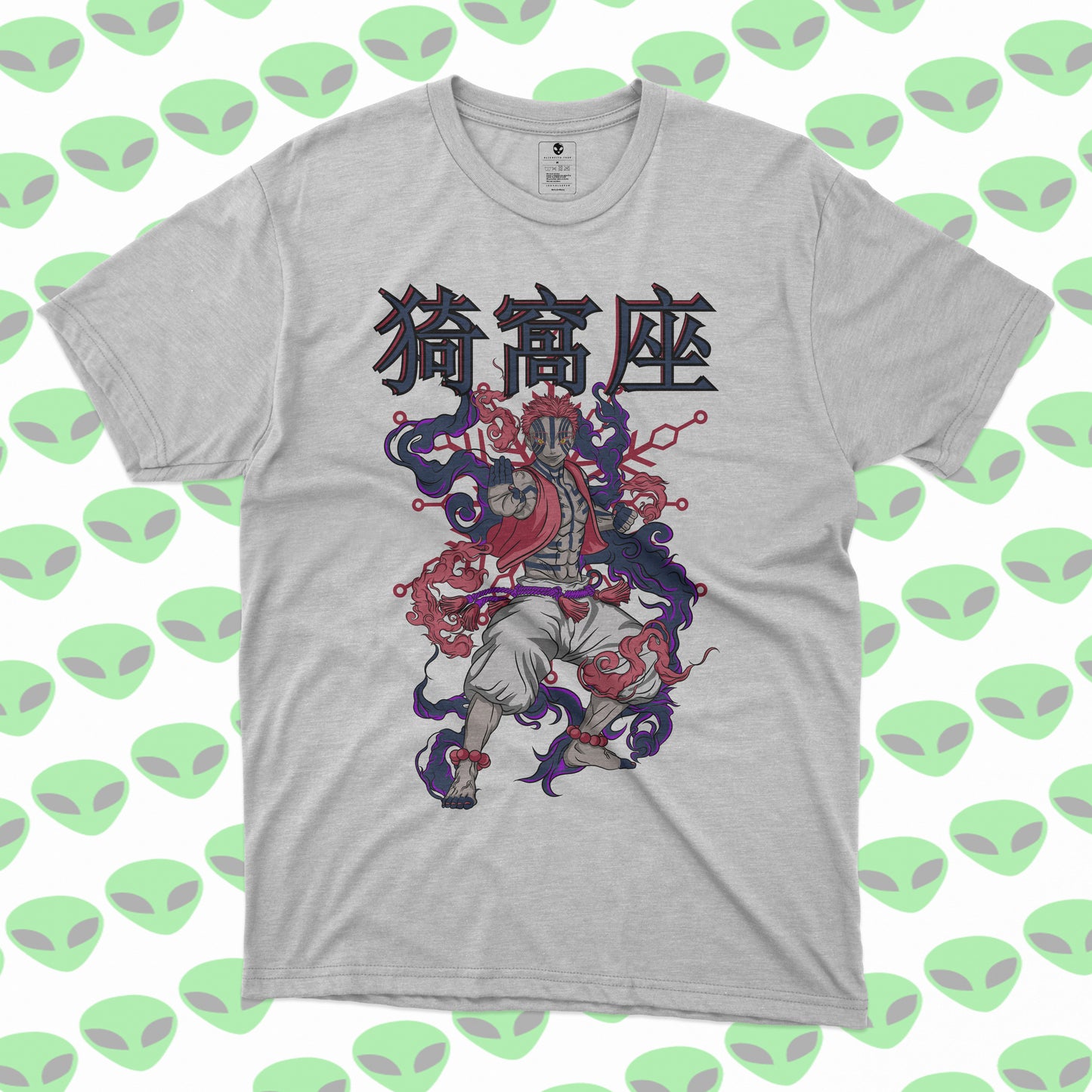 Playera Akaza Demon Slayer Kimetsu no Yaiba Villano