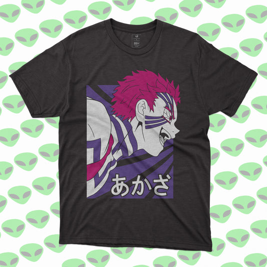 Playera Akaza Demon Slayer Kimetsu no Yaiba Retrato