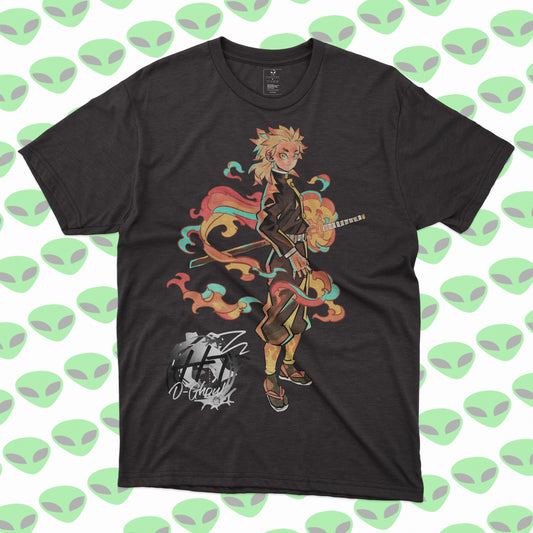 Playera Rengoku Demon Slayer Kimetsu no Yaiba Fuego