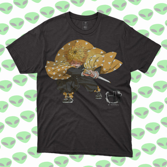 Playera Zenitsu Demon Slayer Kimetsu no Yaiba Trueno y Katana