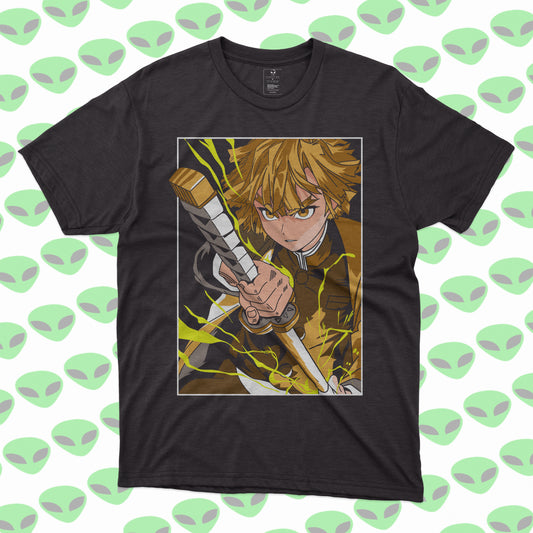 Playera Zenitsu Demon Slayer Kimetsu no Yaiba Rayo Eléctrico