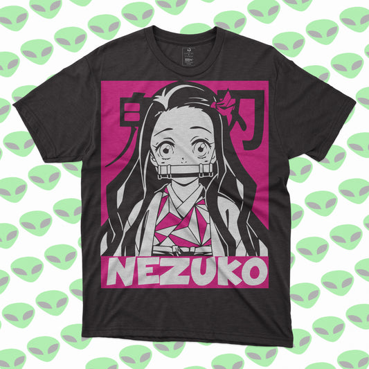 Playera Nezuko Kimetsu no Yaiba Estilo Retro Rosa Demon Slayer