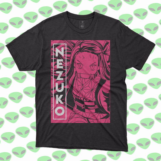 Playera Nezuko Demon Slayer Kimetsu no Yaiba Guerrera Demonio Rosa