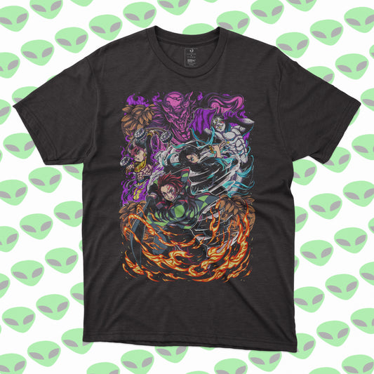 Playera Batalla contra Demonios Kimetsu no Yaiba Estilo Oscuro Demon Slayer
