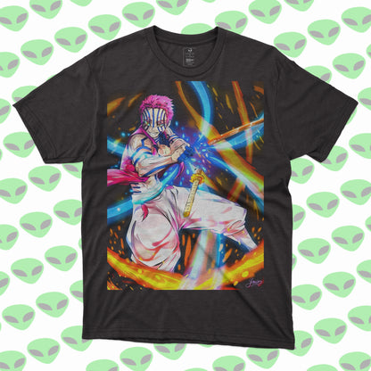 Playera Akaza Kimetsu no Yaiba Estilo Colorido Demon Slayer