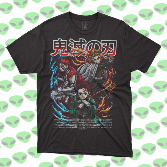 Playera Rengoku vs Akaza Kimetsu no Yaiba Estilo Fuego Demon Slayer