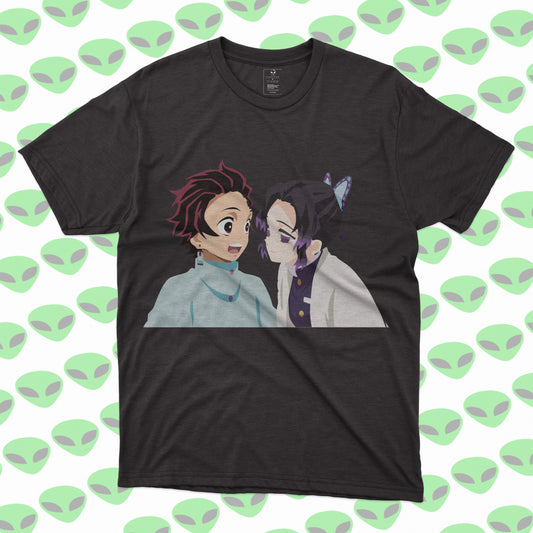 Playera Tanjiro y Shinobu Kimetsu no Yaiba Estilo Tierno Demon Slayer