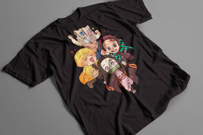 Playera Chibi Squad Kimetsu no Yaiba Estilo Kawaii Demon Slayer
