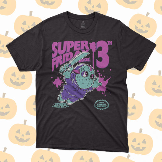 Playera Jason Viernes 13 Estilo 8-bit Super Bros Parodia