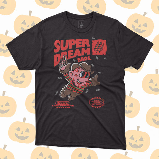 Playera Freddy Krueger Super Dream Bros Parodia Gamer Retro