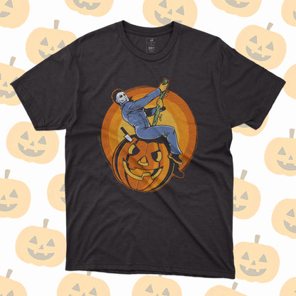 Playera Michael Myers sobre Calabaza Halloween Retro
