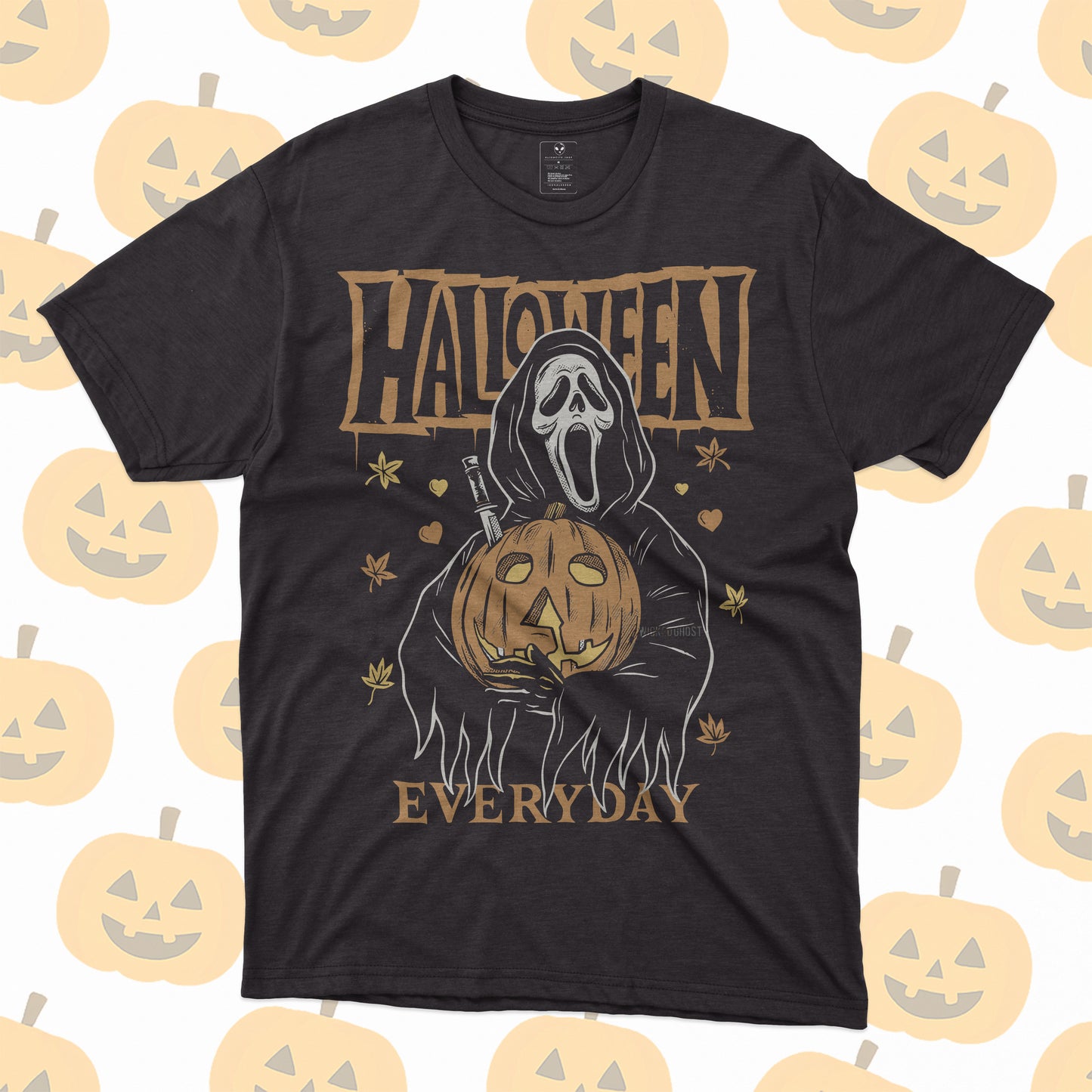 Playera Ghostface Scream Calabaza Otoñal Estilo Vintage
