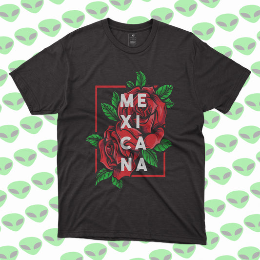 Playera Mexicana con Rosas Rojas Diseño Elegante con Estilo Floral