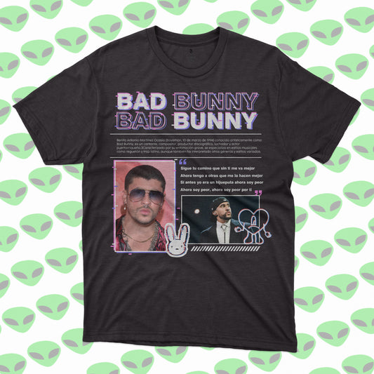 Playera Bad Bunny Frases Canciones Éxitos 2025