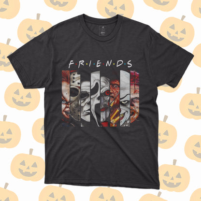 Playera Villanos del Terror Collage Estilo Friends Serie Parodia