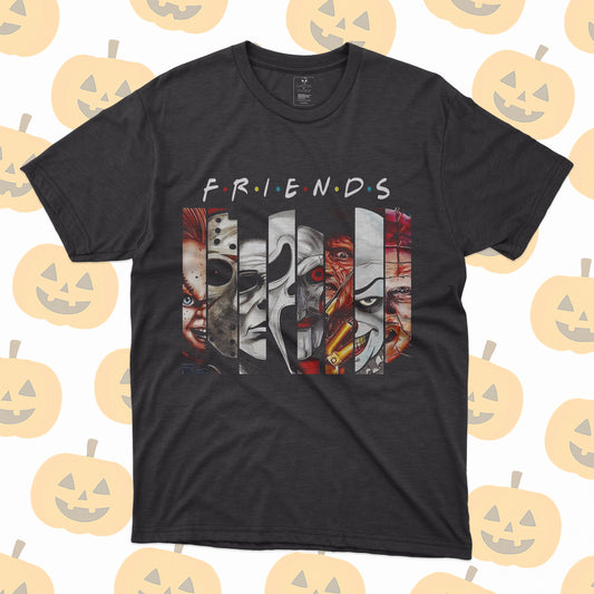 Playera Villanos del Terror Collage Estilo Friends Serie Parodia